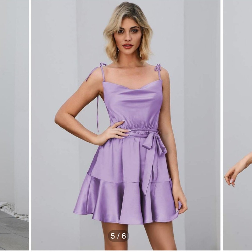 Purple satin dress